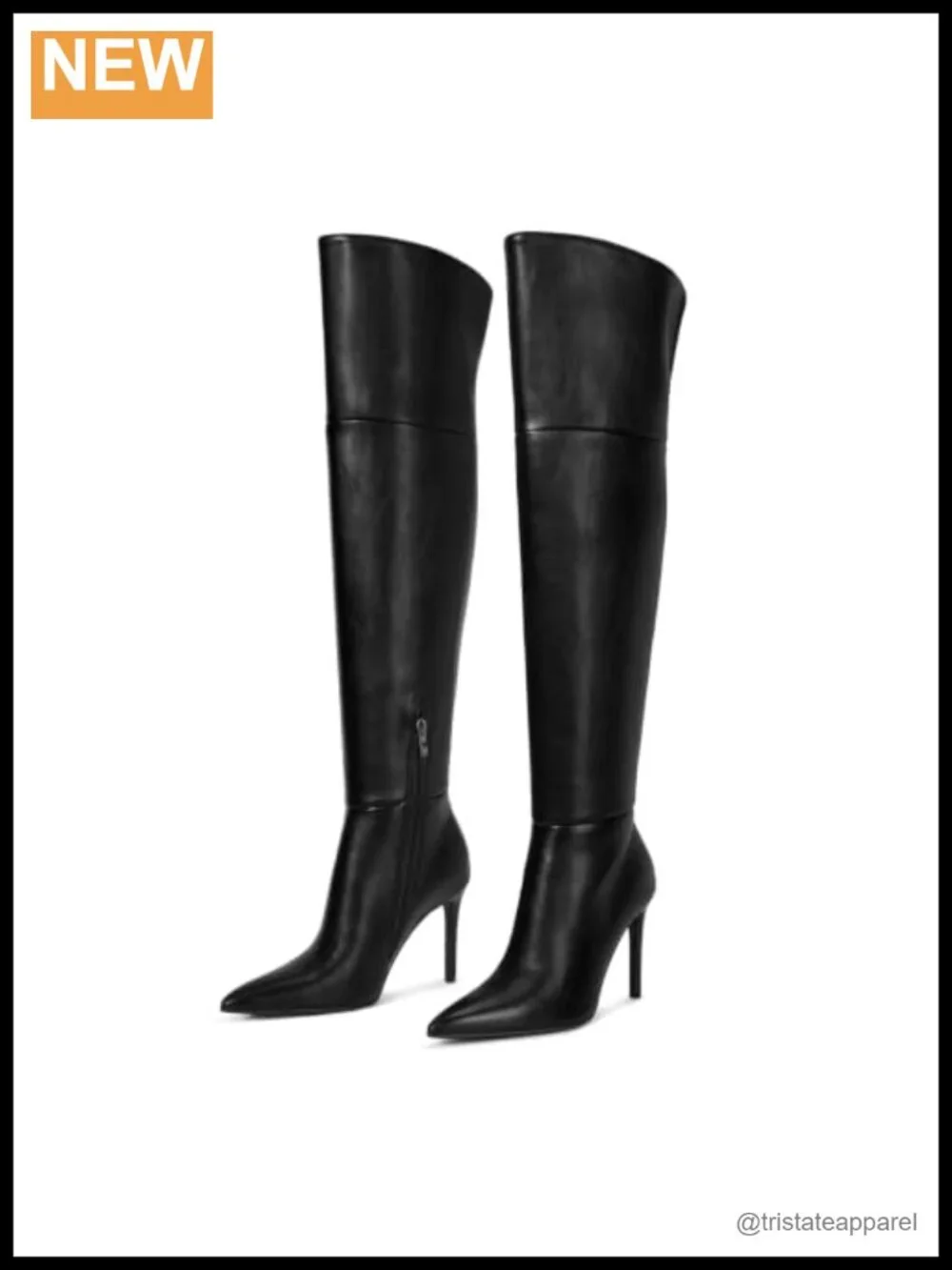 Faux Leather Stiletto Heel Over the Knee Boots for Women Comfortable Tall Thigh